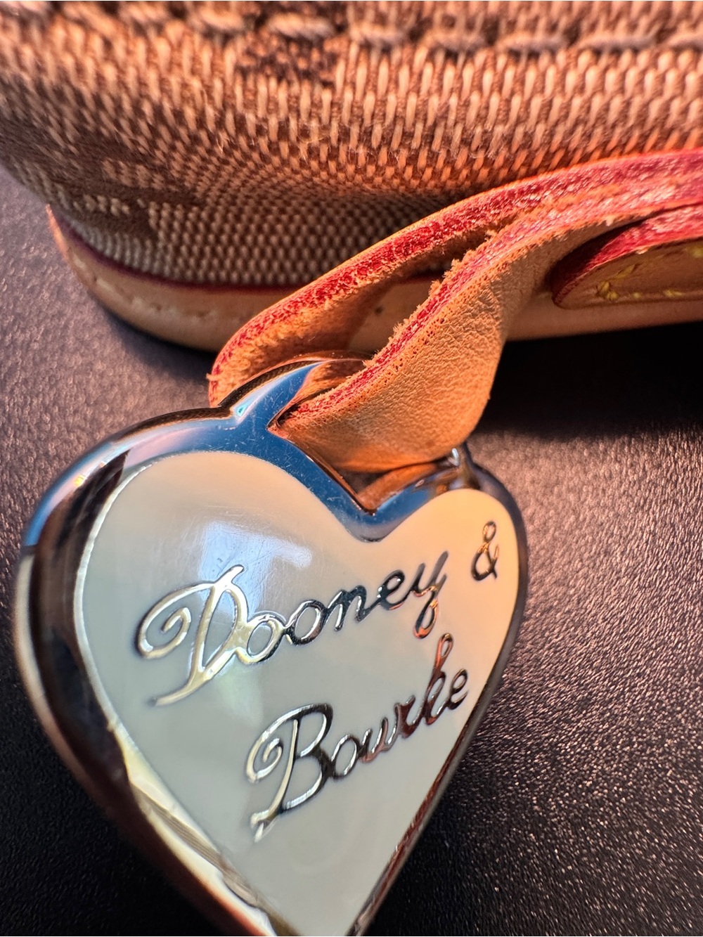 Dooney & Bourke Brown Monogram Canvas Wallet with Tan Leather Trim - Picture 3 of 3